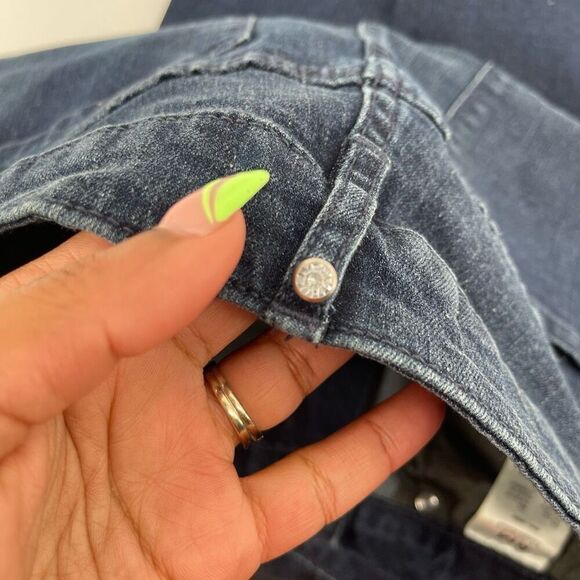 Rebecca Minkoff Dark Wash Studded Skinny Jeans Women’s Size 10 Mid Rise - Picture 12 of 16